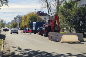 В Шадринске из-за ремонта теплосетей затруднено движение на части улицы Гагарина