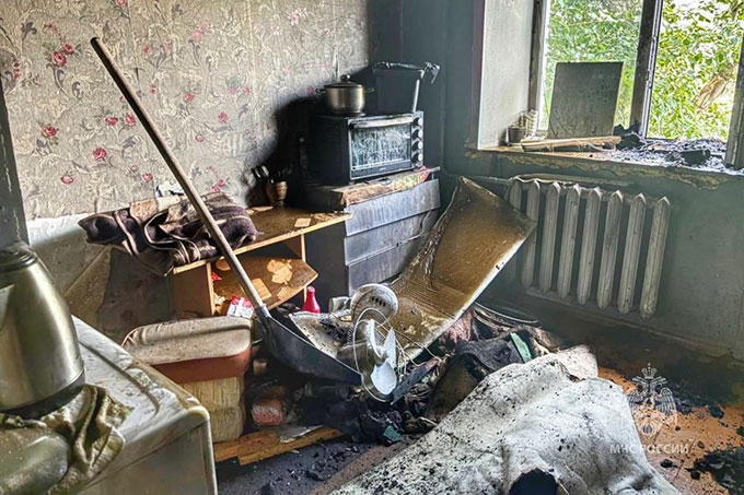 46-летний мужчина погиб во время пожара в одной из квартир курганской многоэтажки