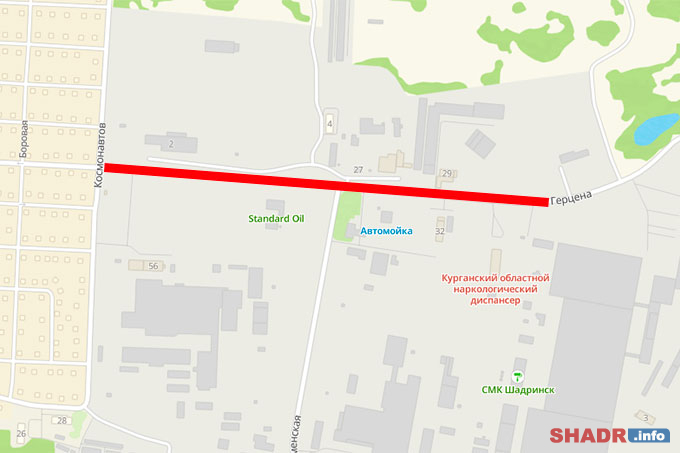 Перекрыто движение автотранспорта на части улицы Герцена в Шадринске